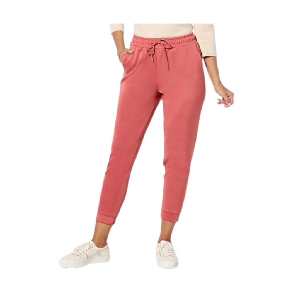 Joy Collection Women's Luxe Performance Scuba Stretch Chic Jogger Rose - Regular